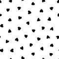 Heart seamless pattern. Repeating love background. Repeated scattered hearts design prints. Scattering graphic motif. Repeat