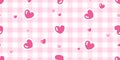 heart seamless pattern valentine tartan plaid checked vector cartoon retro