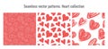 Heart seamless pattern. Vector love illustration. Valentine`s Day, Mother`s Day, wedding, scrapbook, gift wrapping paper, textil