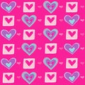 Heart Seamless Repeat Pattern Vector Illustration