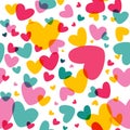 Heart seamless vector background.