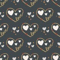 Heart seamless vector pattern. Royalty Free Stock Photo