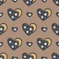 Heart seamless vector pattern. Royalty Free Stock Photo