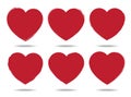 Heart set of brush stroke style love symbols