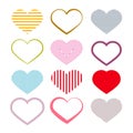 Heart Set. Retro Valentine Symbols.