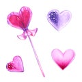 Seat heart, love symbols  for ValentineÃ¢â¬â¢s day, drawn with markers and colored pencil. Royalty Free Stock Photo