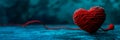the heart is sewn with threads concept for Valentine& x27;s Day . Generative AI Royalty Free Stock Photo