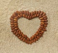 Heart shape from almonds