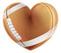 Heart Shape American Football Ball Love Concept Royalty Free Stock Photo