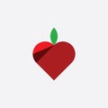 heart shape apple logo icon symbol element Royalty Free Stock Photo