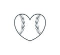 heart shape ball baseball softball stuff vector logo graphic design