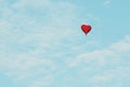 Heart shape balloon love symbol flying in the blue sky Royalty Free Stock Photo