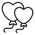 heart shape balloons simple line Royalty Free Stock Photo