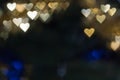 Heart shape bokeh light background, Love Wedding Valentine day concept Royalty Free Stock Photo