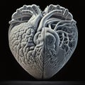 Heart shape by brain texture. Love concept. generative AI.