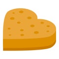 Heart shape bread crouton icon isometric vector. Cheese soup