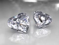 Heart shape brilliant diamond stones Royalty Free Stock Photo