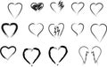 Heart shape with brush painting, Heart Symbol for concept valentine`s day,Symbol of love