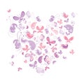 Heart shape of butterflies.. Vector illustration decorative background design