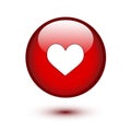 Heart shape on button Royalty Free Stock Photo