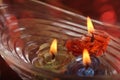 Heart shape candle floating on water, festival concept Royalty Free Stock Photo