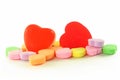 Heart shape candy in white background