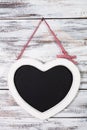 The heart shape chalkboard