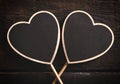 Heart shape chalkboards Royalty Free Stock Photo