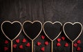 Heart shape chalkboards Royalty Free Stock Photo
