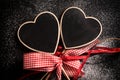 Heart shape chalkboards Royalty Free Stock Photo