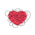 Heart shape with chaos line over it illustration