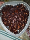 Heart shape chocolate biscuits cake home made food photography