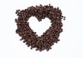 Heart shape of chocolate chips Royalty Free Stock Photo