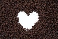 Heart shape of chocolate chips Royalty Free Stock Photo