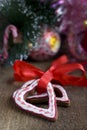 Heart shape Christmas chocolate gingerbread Cookie Royalty Free Stock Photo