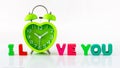 Heart Shape Clock Wooden Alphabets for Valentine`s Royalty Free Stock Photo