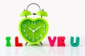 Heart Shape Clock Wooden Alphabets for Valentine`s