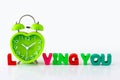 Heart Shape Clock Wooden Alphabets for Valentine`s