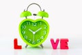 Heart Shape Clock Wooden Alphabets for Valentine`s