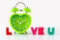 Heart Shape Clock with Wooden Alphabets Royalty Free Stock Photo