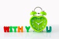 Heart Shape Clock with Wooden Alphabets Royalty Free Stock Photo