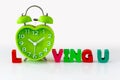 Heart Shape Clock with Wooden Alphabets Royalty Free Stock Photo