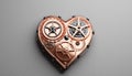 Heart shape clockwork. Gears and cogs mechanism. Valentine`s Day