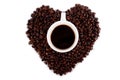 Heart shape coffee bean isolated Royalty Free Stock Photo