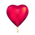 Heart Shape Colour Glossy Helium Balloons Isolated on White Background. Vector Illustration Royalty Free Stock Photo