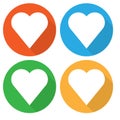 Heart shape, colourful web icon set, vector illustration Royalty Free Stock Photo