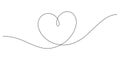 heart shape continuous thin line drawing illustration minimalism