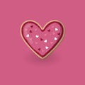 Heart shape cookie with decoration. Valentine day