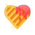 Heart shape cookie with jam sticks Royalty Free Stock Photo