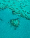 Heart Shape Coral Reef in The Great Barrier Reef Royalty Free Stock Photo